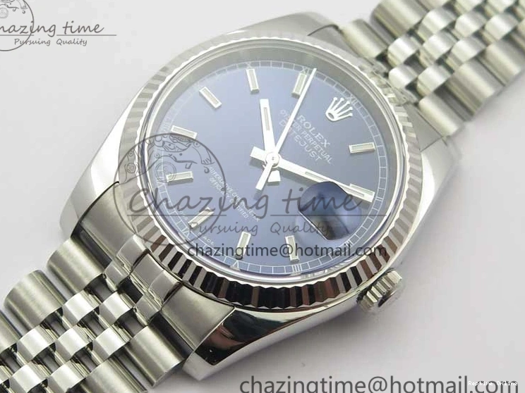 0216 DateJust 36 SS 116234 ARF 1:1 Best Edition 904L Steel Blue Dial on Jubilee Bracelet SH3135 V TravelReady 3214